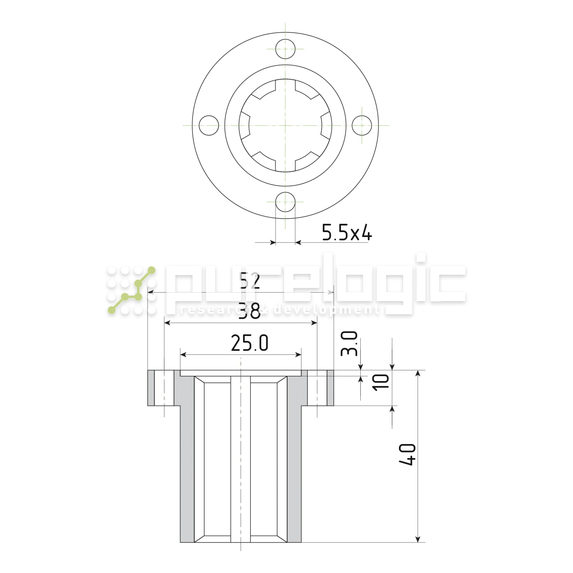 Шлицевая втулка с фланцем SNF-16x20 2 857 Шлицевая втулка с фланцем SNF-16x20 фото