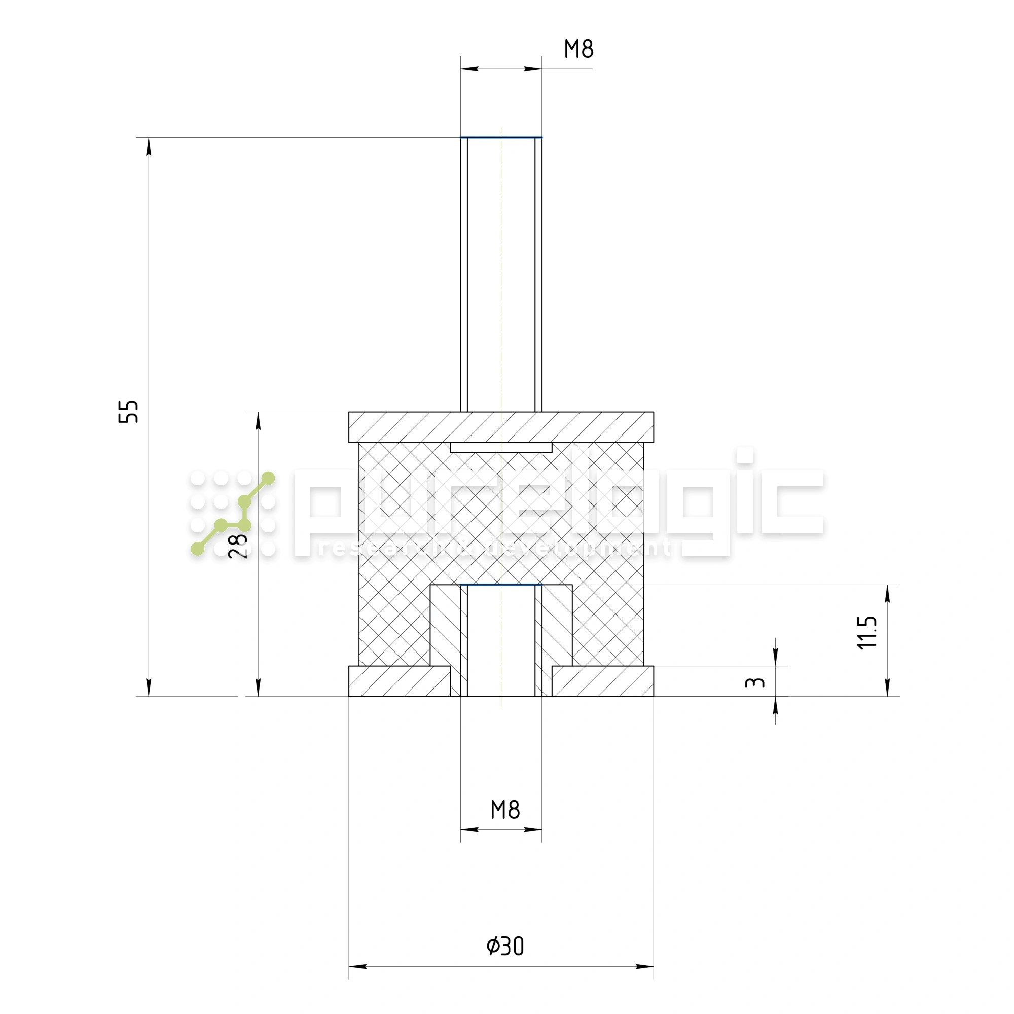 Виброопора BS3030-M8 961 Виброопора BS3030-M8 фото