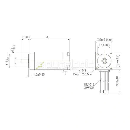 Двигатель шаговый биполярный 20CM003 фото