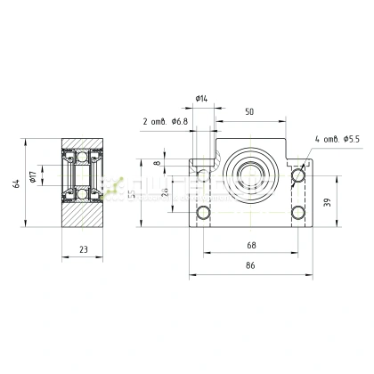 Опора ШВП подшипниковая BF17-C5 фото
