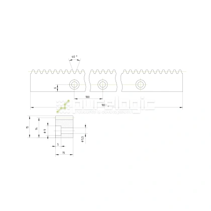 Рейка прямозубая RS1-1515 2 525 Рейка прямозубая RS1-1515 фото