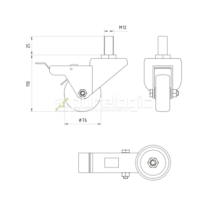 Колесная опора SJLS-75 842 Колесная опора SJLS-75 фото