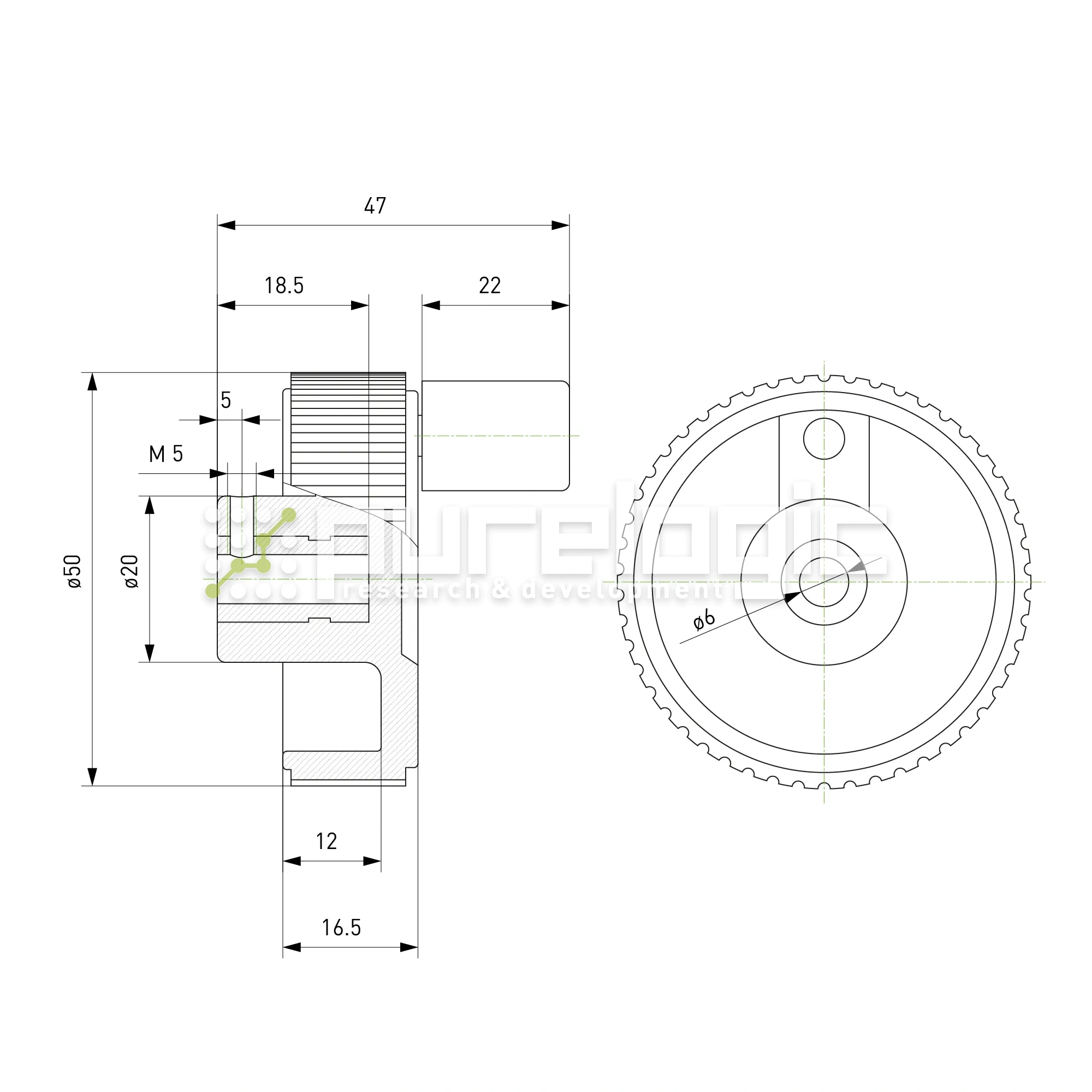 Маховик управления 100315B-50*M6 361 Маховик управления 100315B-50*M6 фото