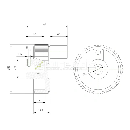 Маховик управления 100315B-50*M6 361 Маховик управления 100315B-50*M6 фото