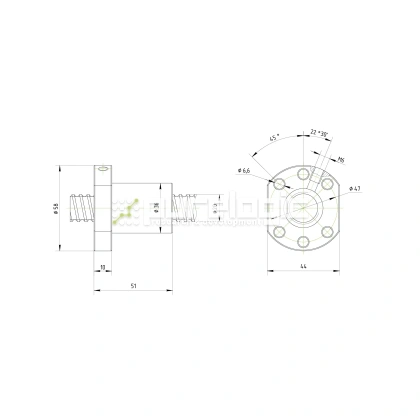 Гайка ШВП SFU2005 2 261 Гайка ШВП SFU2005 фото
