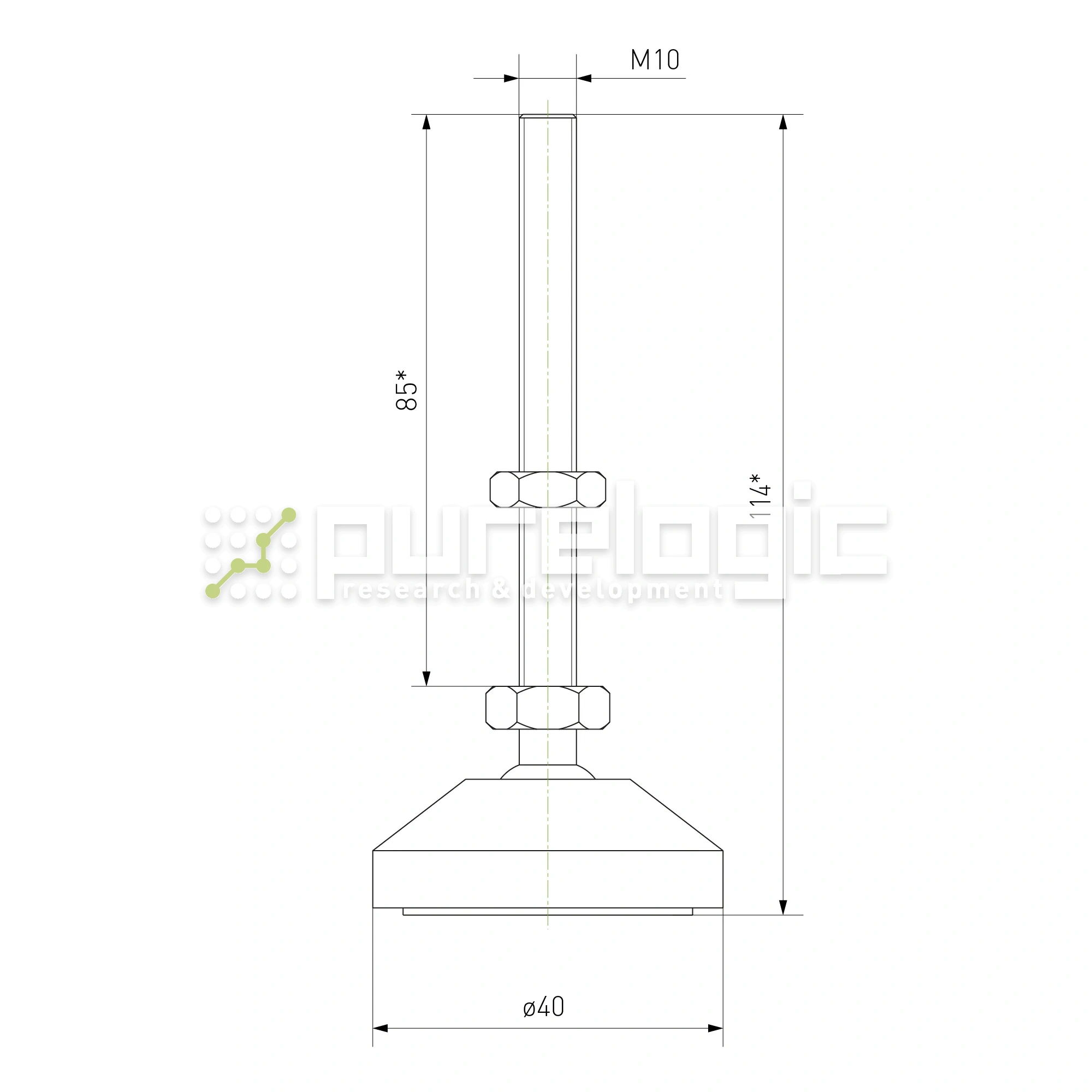 Виброопора DJG40-M10*100 1 012 Виброопора DJG40-M10*100 фото