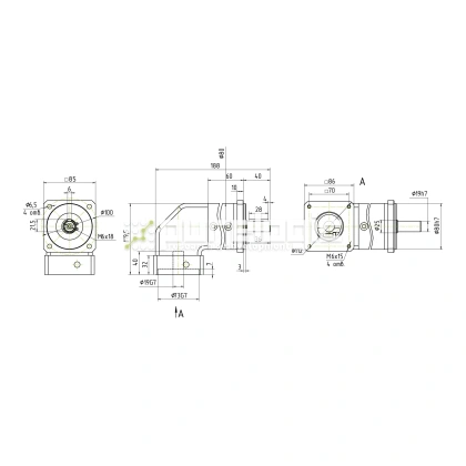 Редуктор планетарный угловой 86WPLF5K-19S 40 184 Редуктор планетарный угловой 86WPLF5K-19S фото