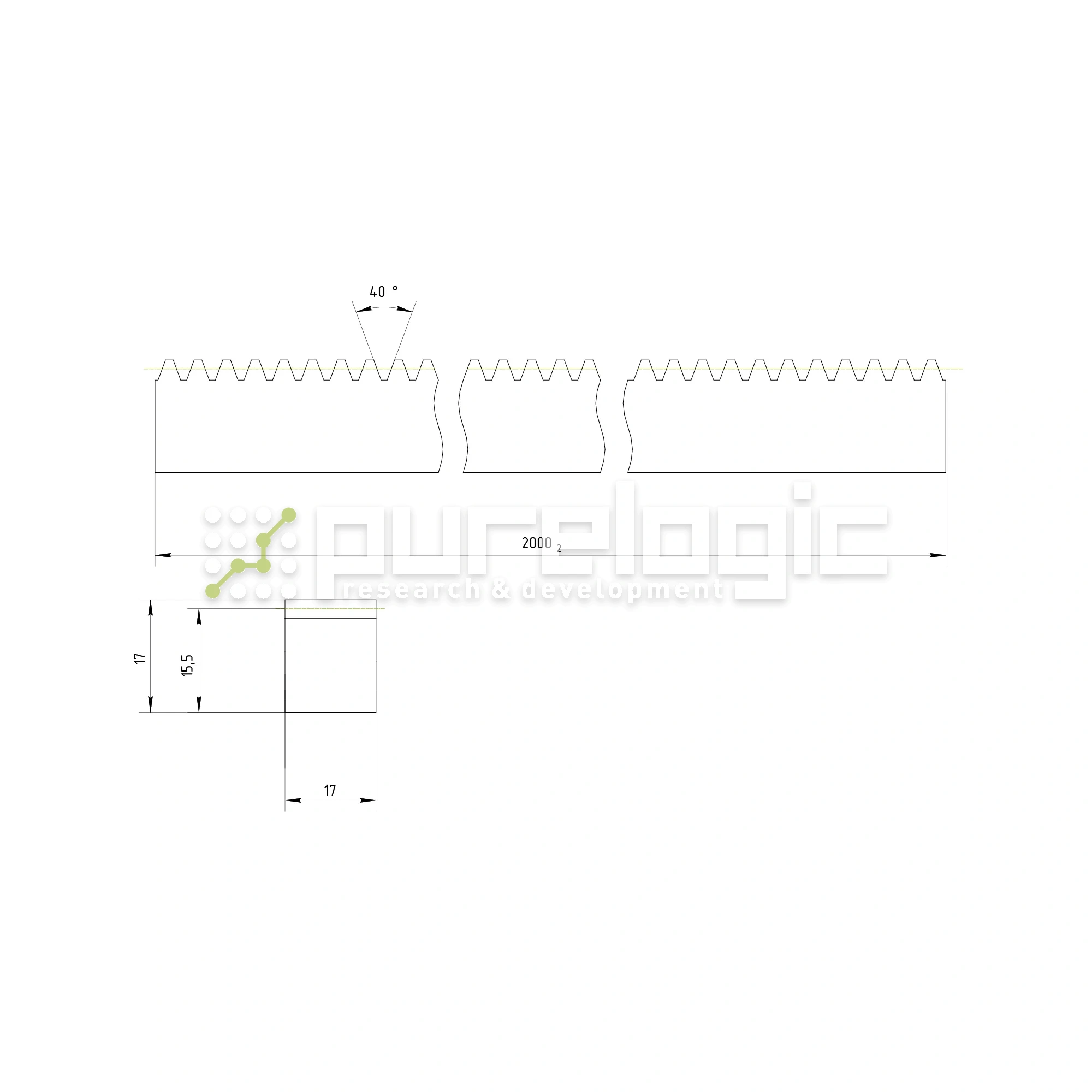 Рейка прямозубая RS1.5-1717 3 030 Рейка прямозубая RS1.5-1717 фото