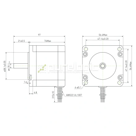 Двигатель шаговый PL57H76-D6 фото
