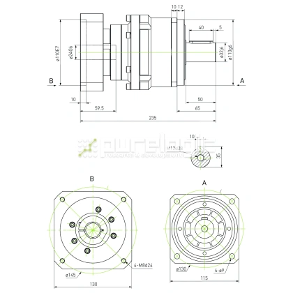 Редуктор планетарный прецизионный 115VRB40K-S32-P0 фото