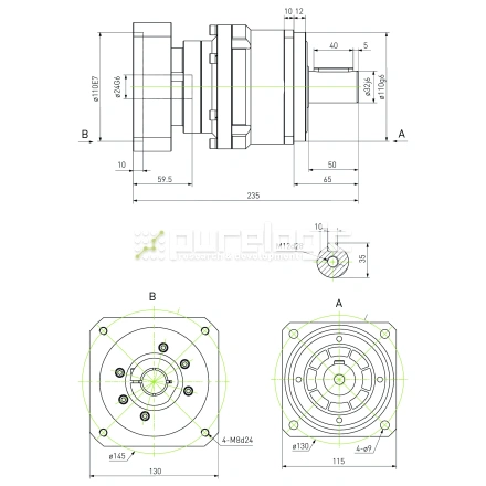 Редуктор планетарный прецизионный 115VRB15K-S32-P0 фото