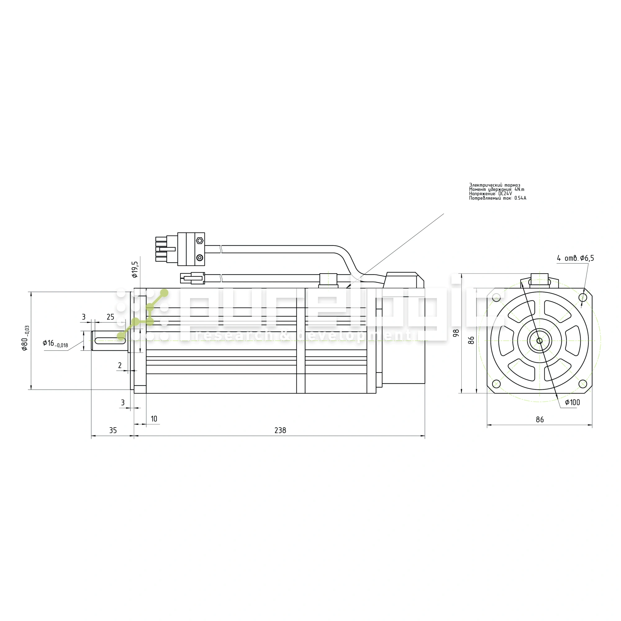 Серводвигатель 90STB-M04025 46 115 Серводвигатель 90STB-M04025 фото