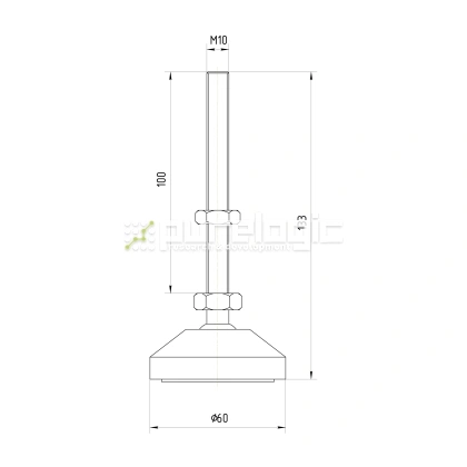 Виброопора M10x100-60R 234 Виброопора M10x100-60R фото