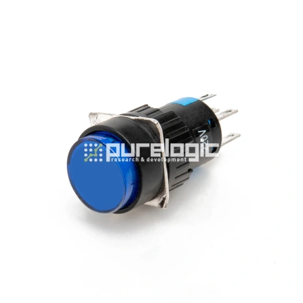 Кнопка на блок с подсветкой AD16-22AD-220V-BLU фото