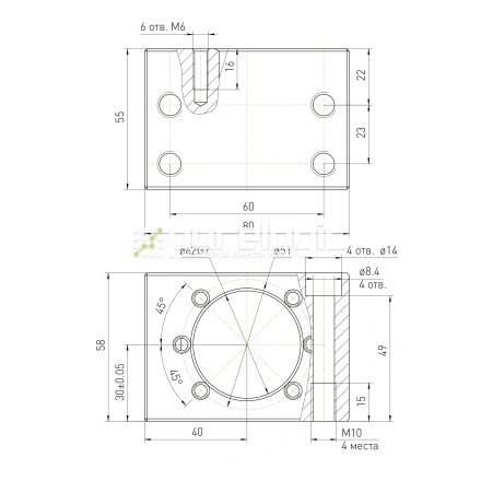Держатель гайки ШВП MGD25-01 фото