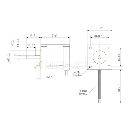 Двигатель шаговый биполярный 42CM02 фото
