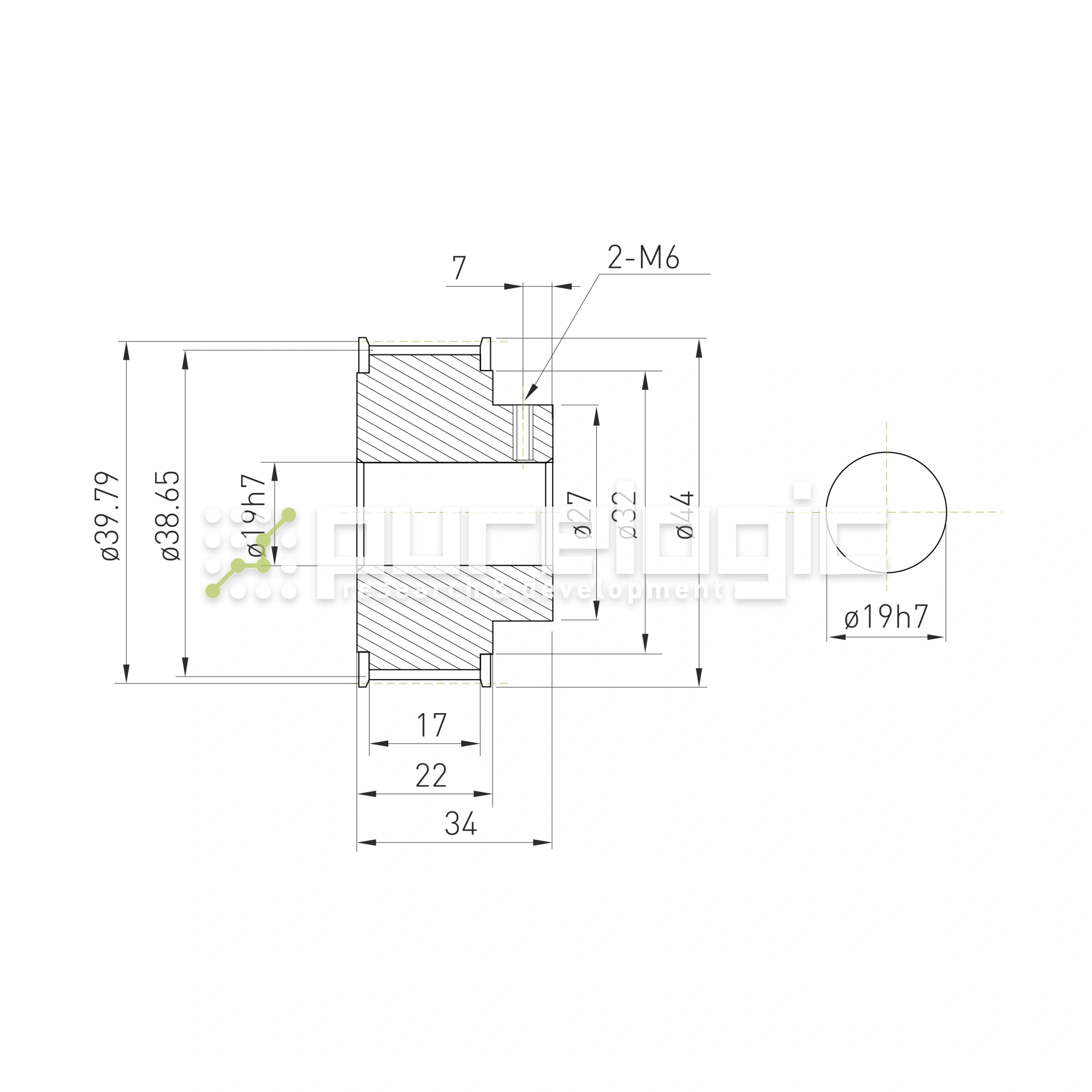 Шкив зубчатый BLA-25-5M-15-B-H19 1 391 Шкив зубчатый BLA-25-5M-15-B-H19 фото