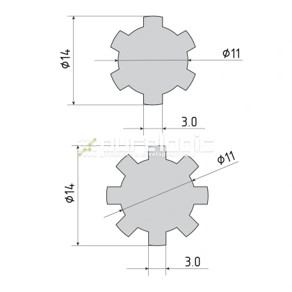 Шлицевой вал SS-11x14 фото