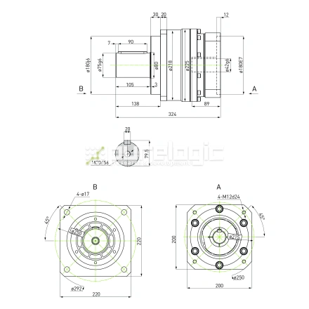 Редуктор планетарный прецизионный 220VRB10K-S75-P0 фото