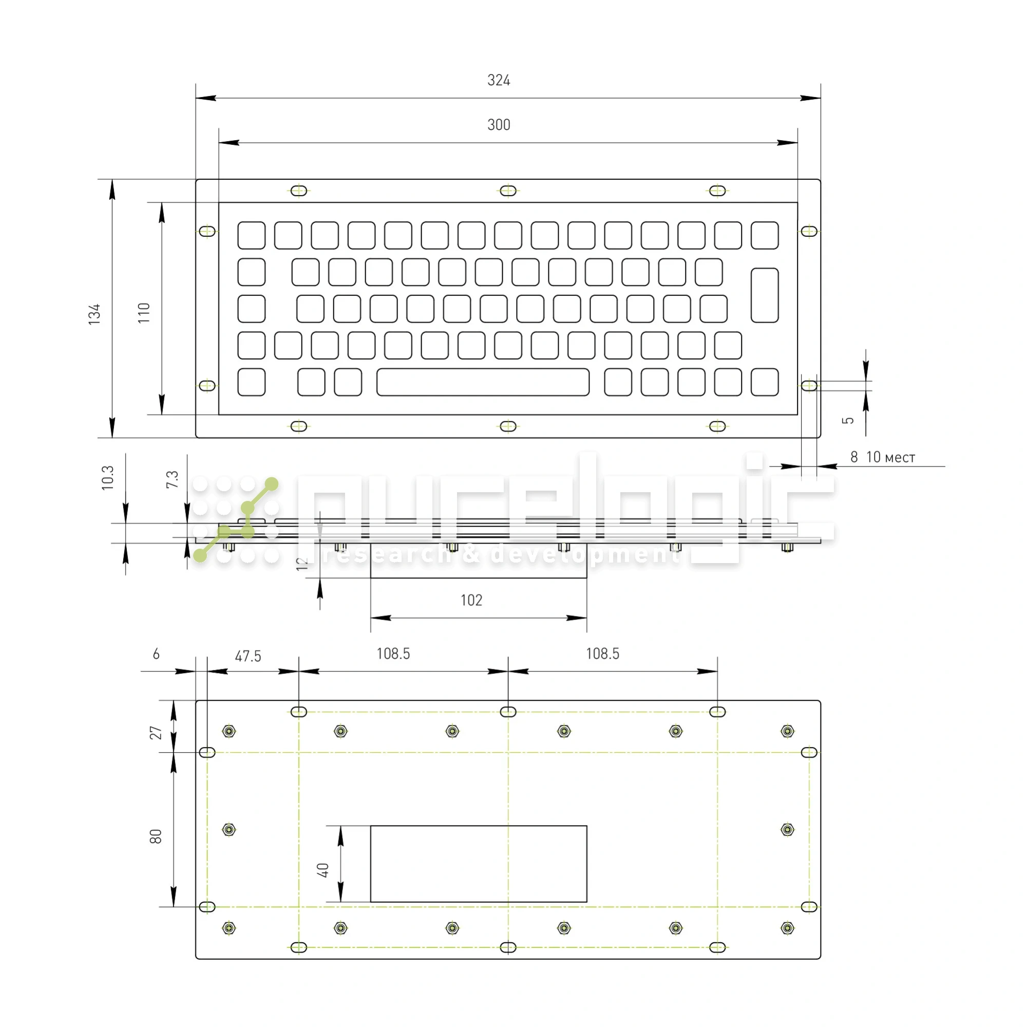 Промышленная клавиатура CT-KB04-65RMU фото