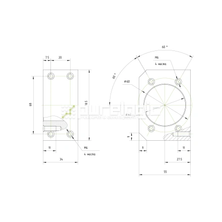 Держатель гайки ШВП BSG2525 фото