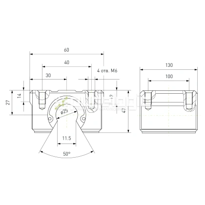 Модуль опорный удлиненный SBR25L фото