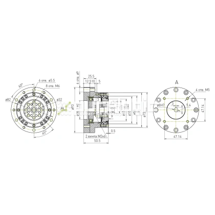 Редуктор волновой 50XSF100K 1:100 134 751 Редуктор волновой 50XSF100K 1:100 фото