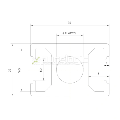 Профиль алюминиевый HXB2030-8 фото