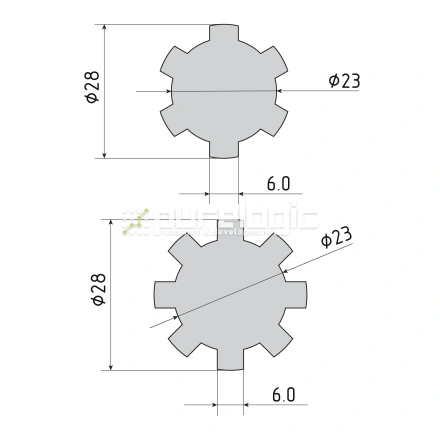 Шлицевой вал SS-23x28 фото