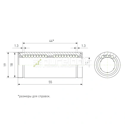 Втулка шариковая LM10L-UU фото