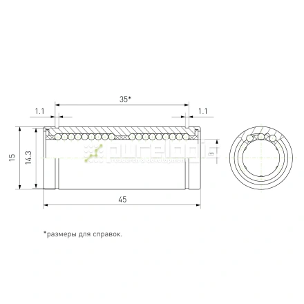 Втулка шариковая LM8L-UU фото