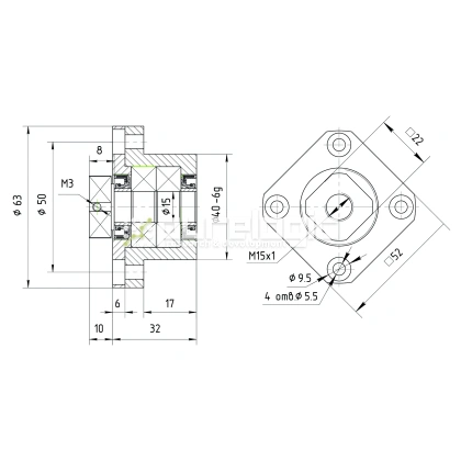 Опора ШВП подшипниковая FK15 фото