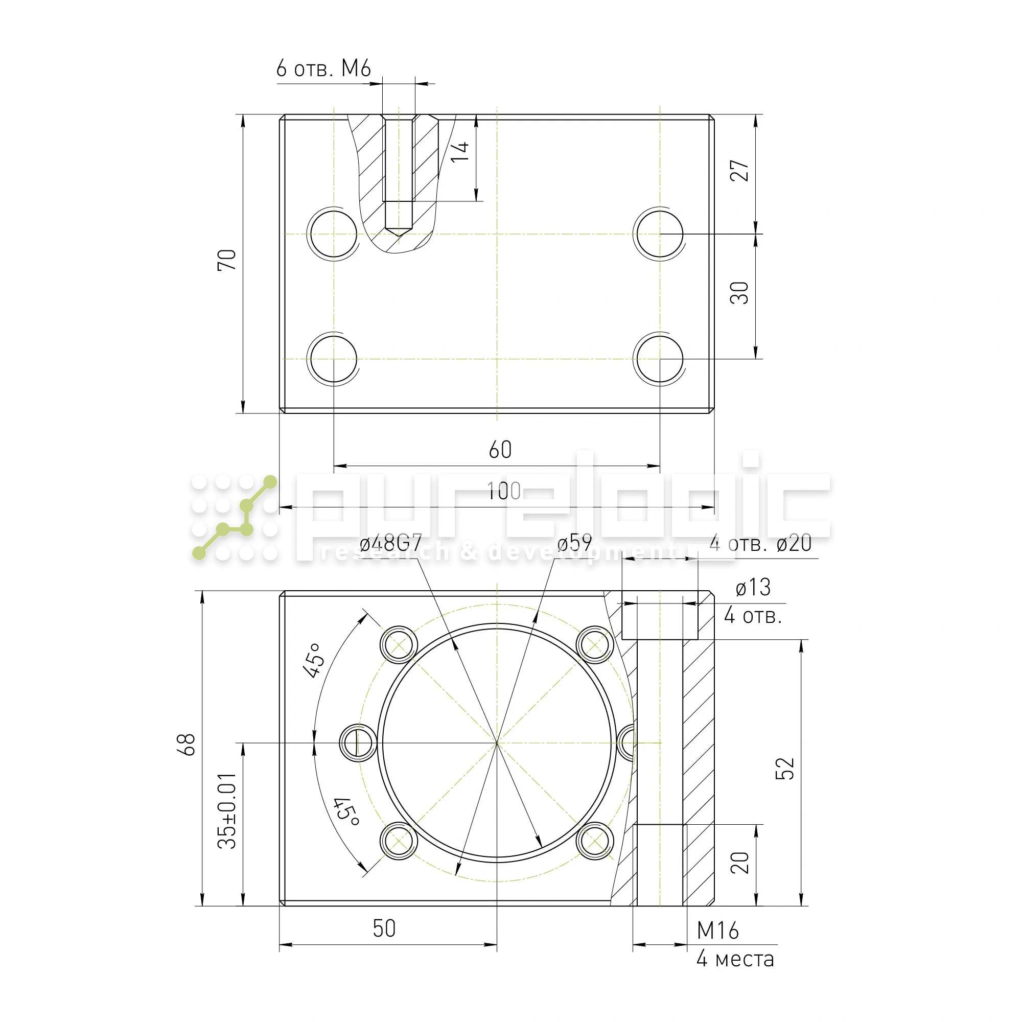 Держатель гайки ШВП MGD32-01 6 338 Держатель гайки ШВП MGD32-01 фото