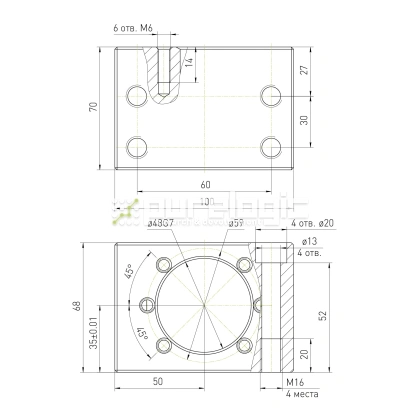 Держатель гайки ШВП MGD32-01 6 338 Держатель гайки ШВП MGD32-01 фото