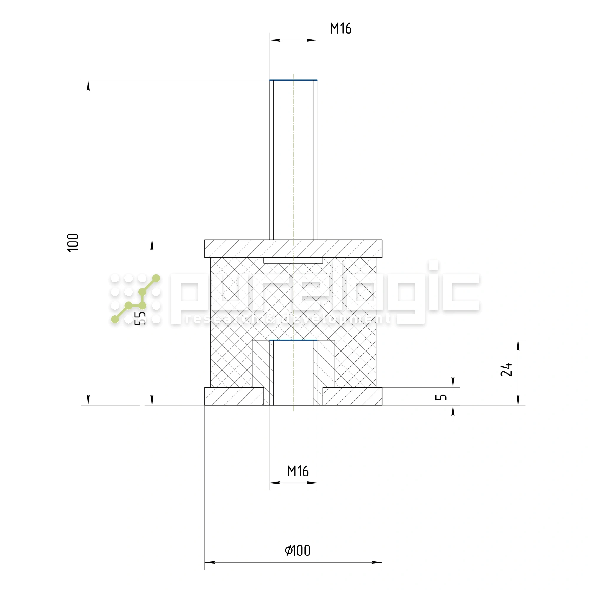 Виброопора BS10055-M16 2 824 Виброопора BS10055-M16 фото