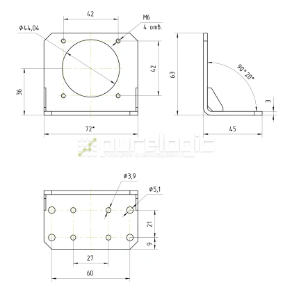 Угловой кронштейн PLMB86 фото