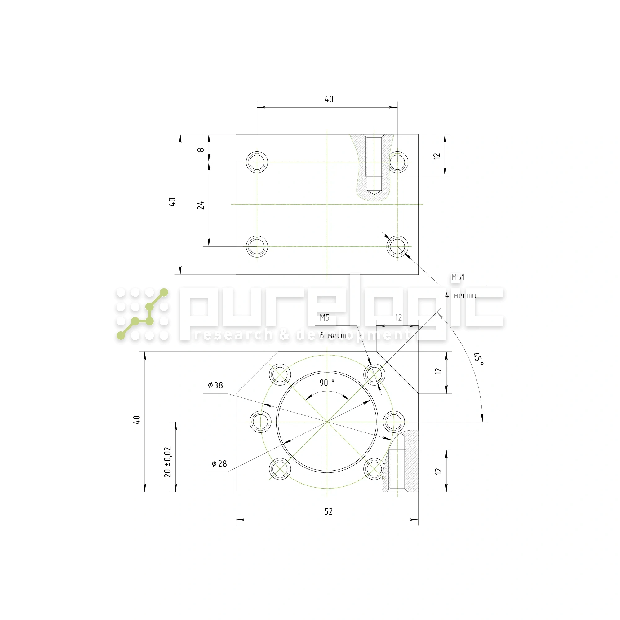 Держатель гайки ШВП DSG1605/1610 625 Держатель гайки ШВП DSG1605/1610 фото