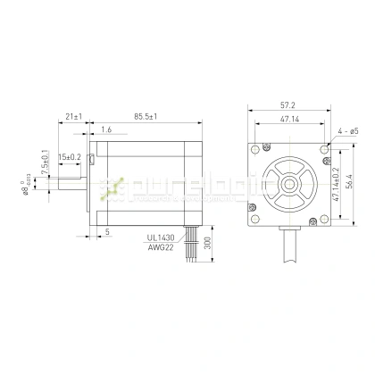 Двигатель шаговый биполярный 57CM26 4 175 Двигатель шаговый биполярный 57CM26 фото