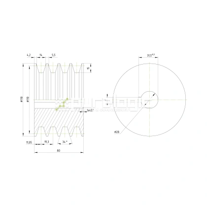 Шкив DP4B-28-120 фото