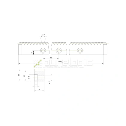 Рейка косозубая RH3-3030 фото