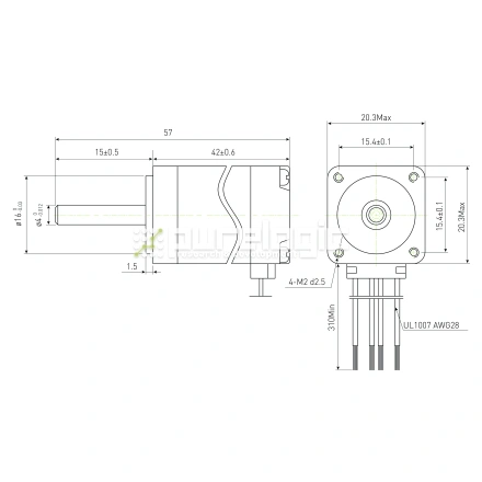 Двигатель шаговый PL20H42-D4 фото