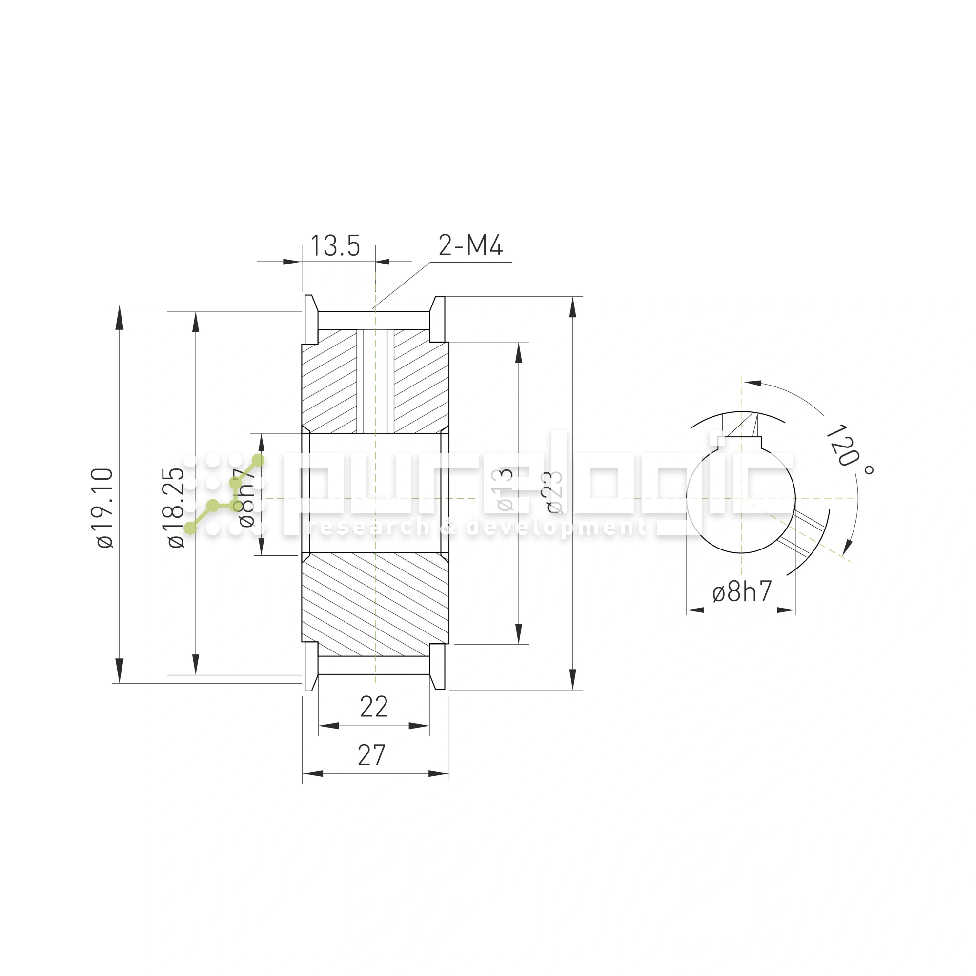 Шкив зубчатый BSY-12-T5-20-A-N8 1 260 Шкив зубчатый BSY-12-T5-20-A-N8 фото
