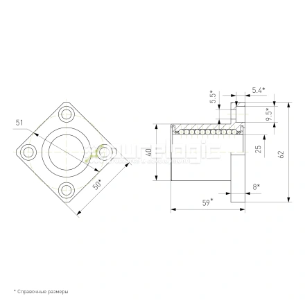 Втулка шариковая с фланцем LMK25 фото