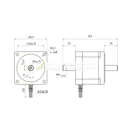Двигатель шаговый PL86HD151-D14 фото