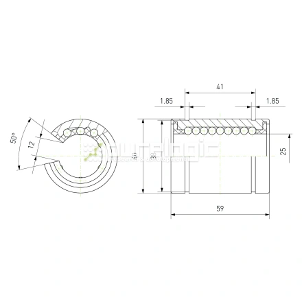 Втулка шариковая LM25-OP фото