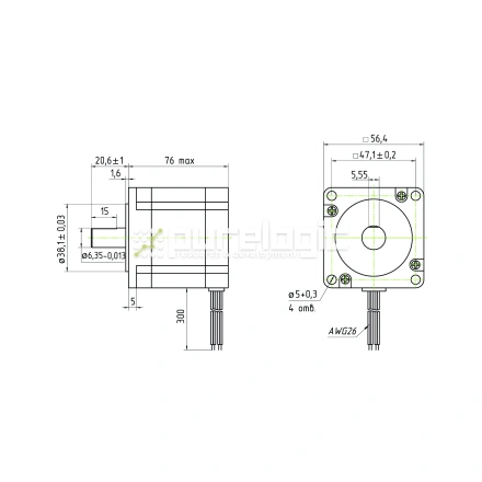 Двигатель шаговый трехфазный 573S15 фото