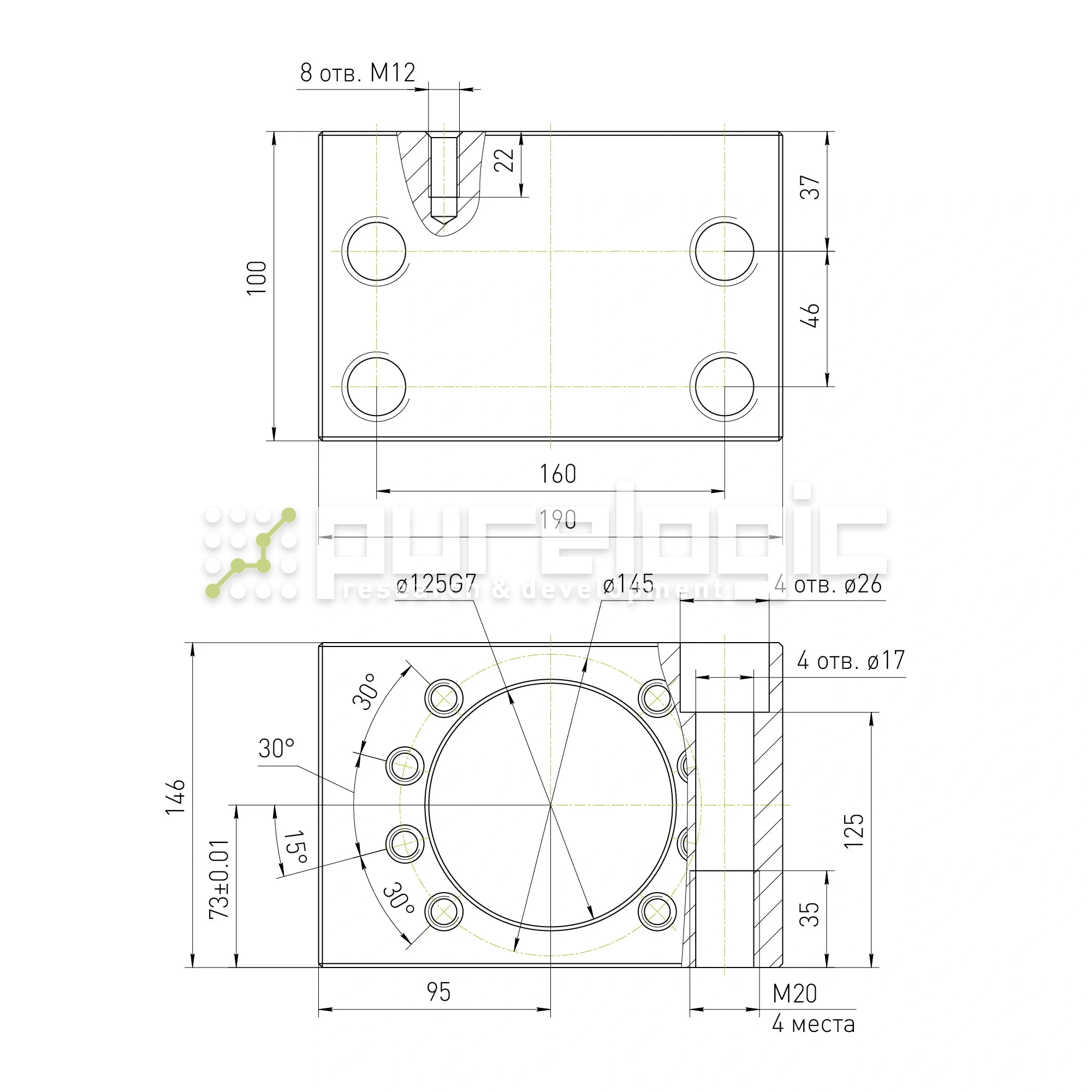 Держатель гайки ШВП MGD80-01 25 406 Держатель гайки ШВП MGD80-01 фото