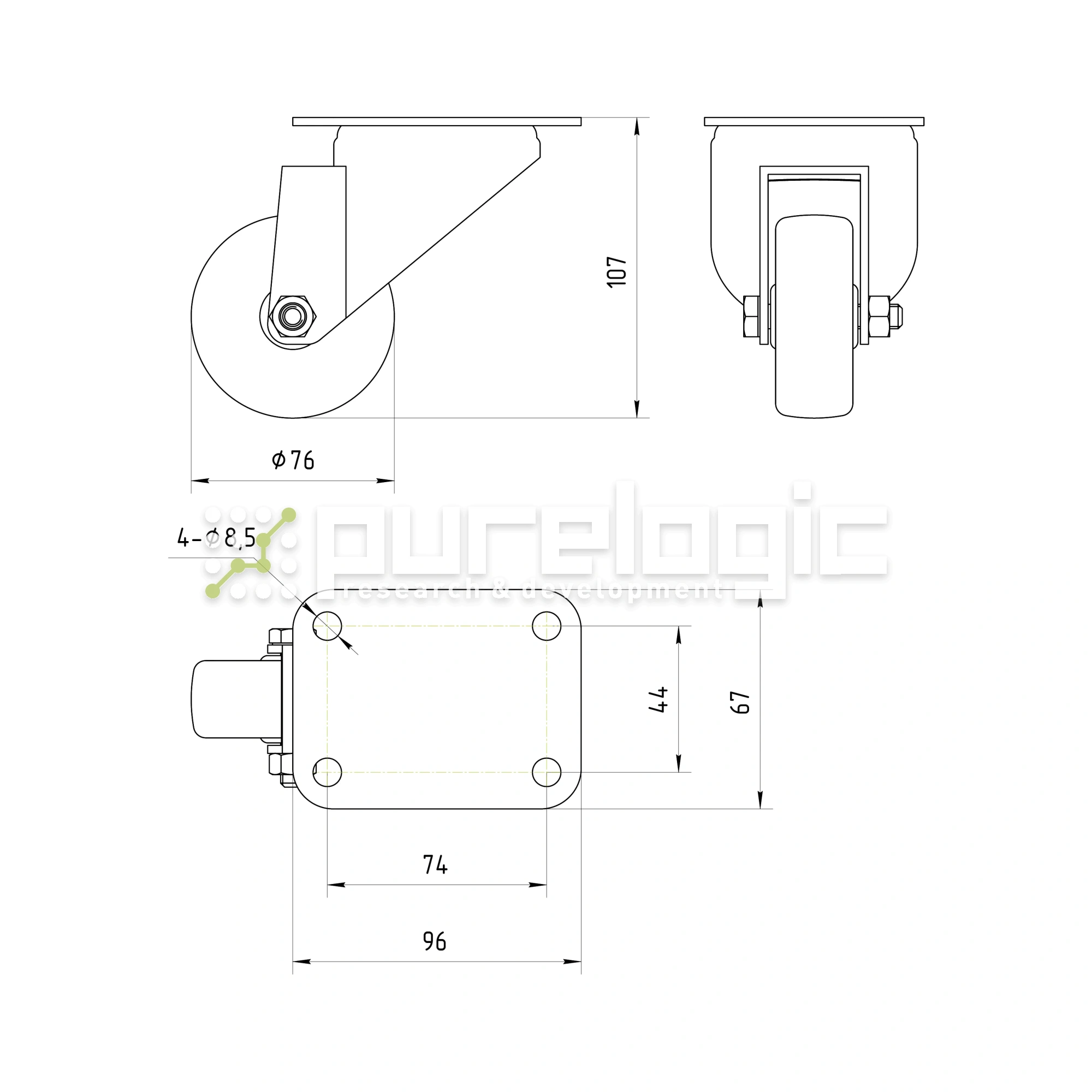 Колесная опора BJL-75 929 Колесная опора BJL-75 фото