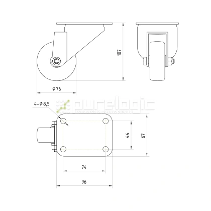 Колесная опора BJL-75 929 Колесная опора BJL-75 фото