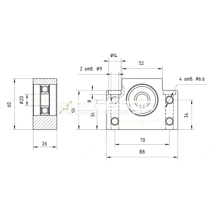 Опора ШВП подшипниковая BF20 фото